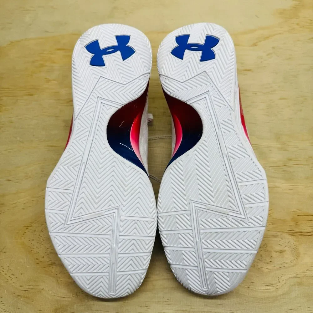 NEW Under Armour Stephen Curry 1 Low Basketball Red White Sz 12 3027433-100